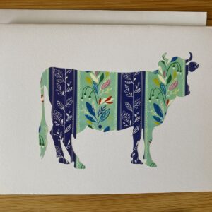 Farmhouse Floral Greeting Card: Cow