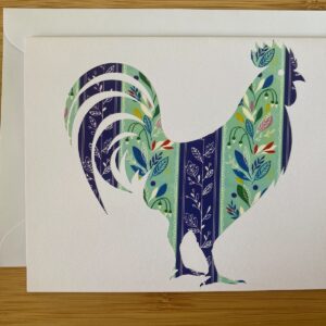 Farmhouse Floral Greeting Card: Rooster