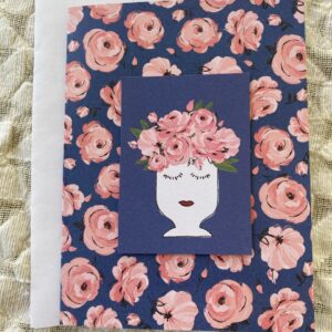 “Content Flower Face Pot” from the Limited Edition “Elle oh Elle” Greeting Card Collection